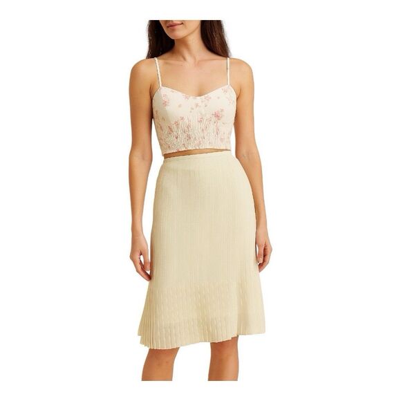 Mac & Jac A Line Pleated Hem Knee Length Skirt Size 6 - Picture 1 of 6